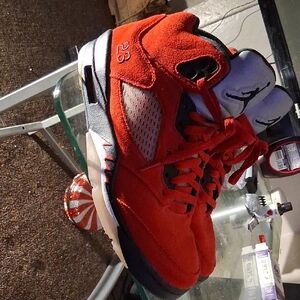 Jordan Red and Black High-Top Sneakers